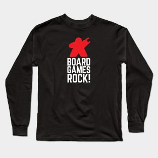 Board Games Rock Meeple Long Sleeve T-Shirt